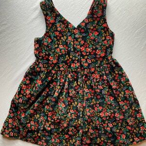 Vintage 90s GAP Floral Velvet Kids Button up Dress - Girls XXS